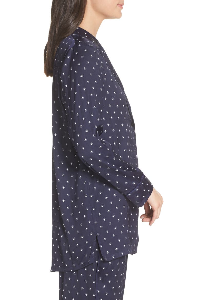 Satin Nightshirt (Nordstrom Exclusive), Alternate, color, NAVY NIGHT DIAMOND FOULARD