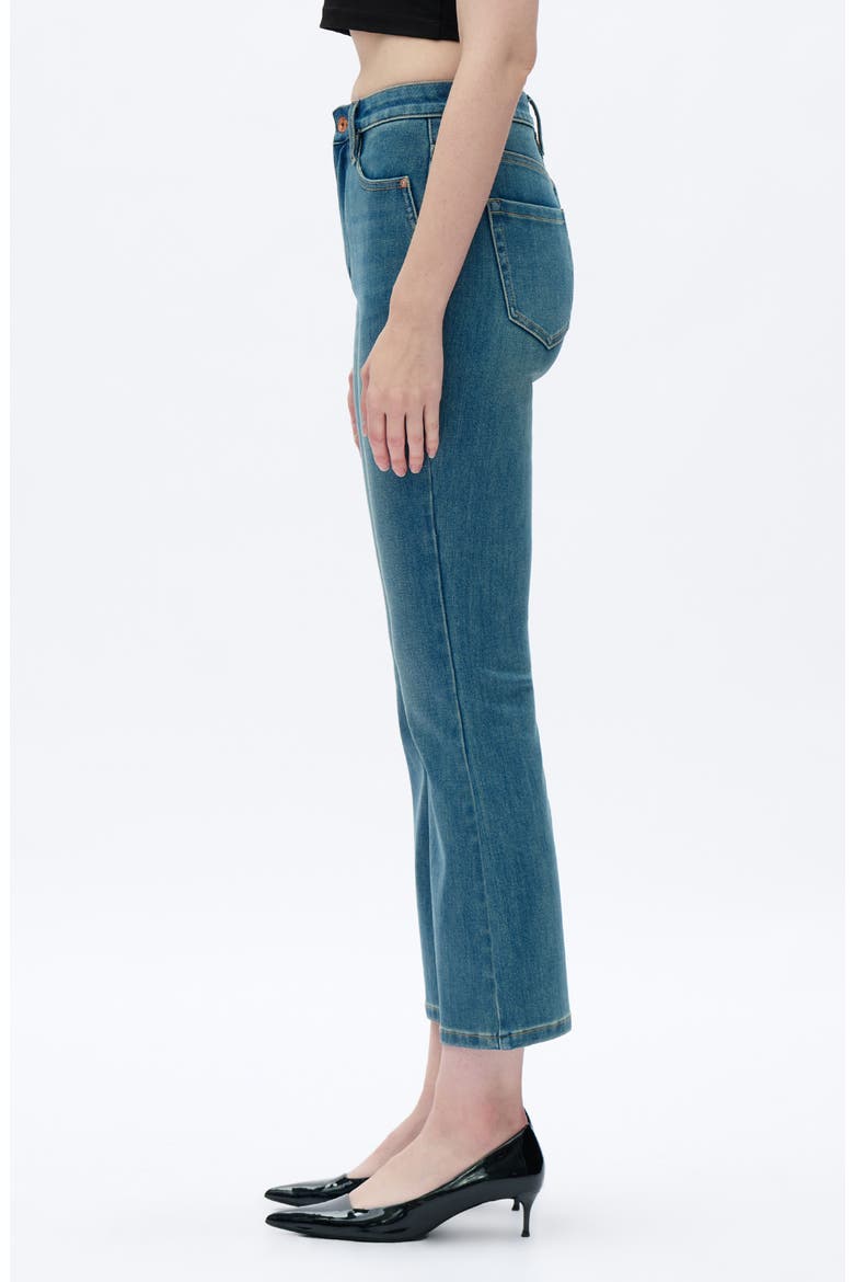 High Waist Ankle Flare Jeans, Alternate, color, MEDIUM BLUE