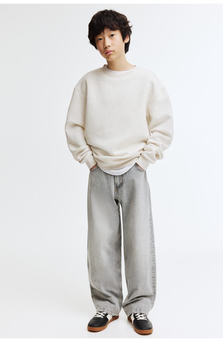 H&M Baggy Fit Jeans, Alternate, color, Light Denim Gray