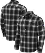 Darius Rucker Collection by Fanatics Men's Darius Rucker Collection by Fanatics Black New York Rangers Flannel Plaid Full-Snap Shirt
