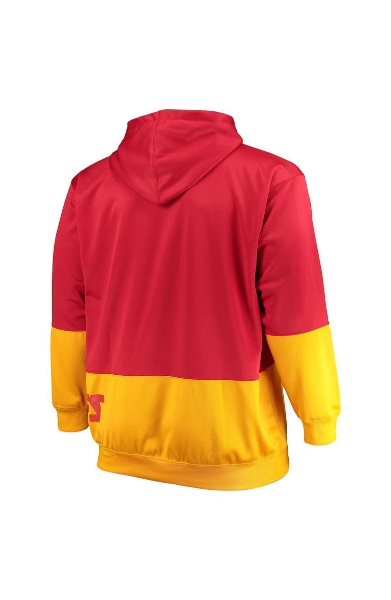 PROFILE Men's Red/Gold Kansas City Chiefs Big & Tall Quarter-Zip Hoodie, Alternate, color, 