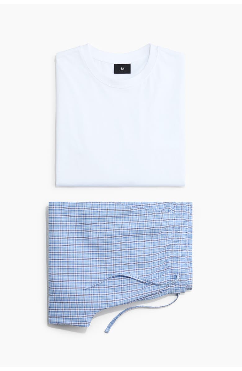 H&M Pyjama T-shirt And Bottoms Set, Main, color, White
