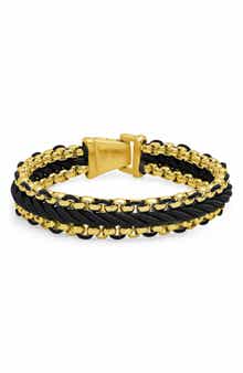 Men's 18k Gold Plated Braided Link Bracelet