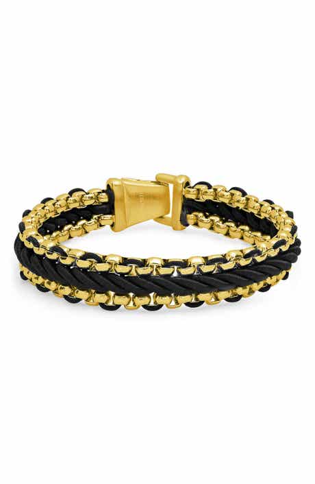 Men's 18k Gold Plated Braided Link Bracelet
