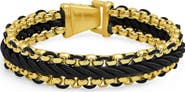 STEELTIME Men's 18k Gold Plated Braided Link Bracelet