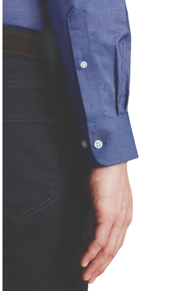 Slim Fit Button-Down Collar Non-Iron Stretch Oxford Shirt, Alternate, color, Cobalt Blue
