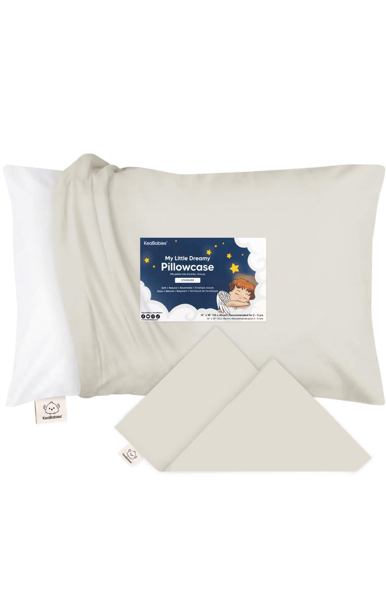 KeaBabies Printed Toddler Pillowcase 13X18", Main, color, Pearl Gray