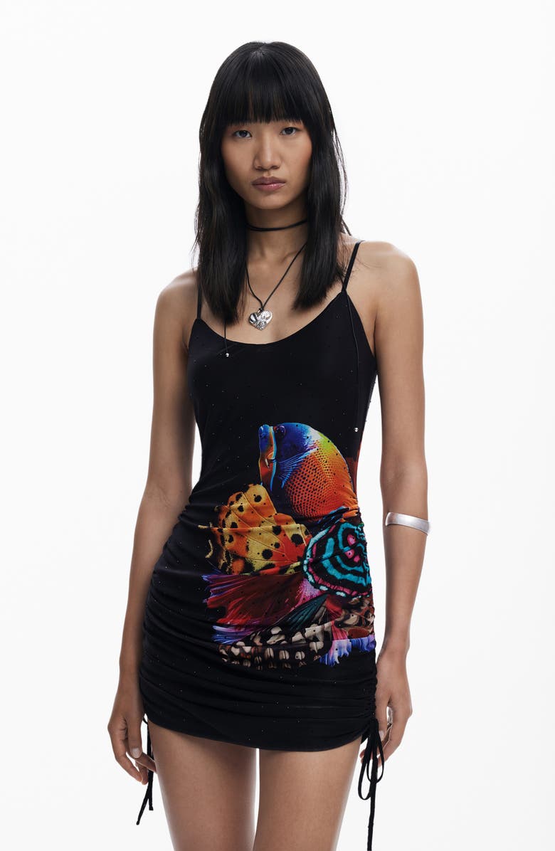 Desigual Aquatic Print Minidress, Alternate, color, 