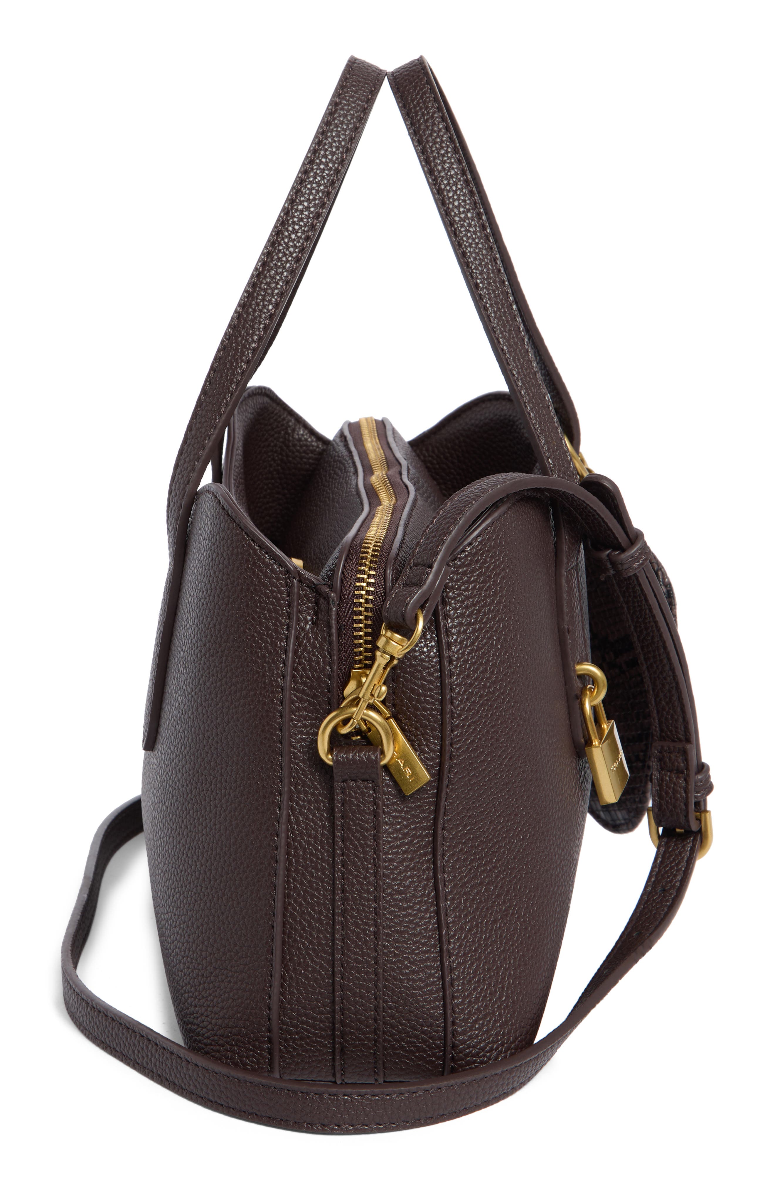 Gemma Faux Leather Satchel, Alternate, color, COCOA