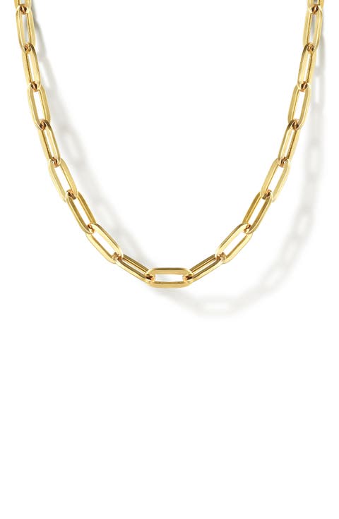 14k Gold Paper Clip Chain Necklace
