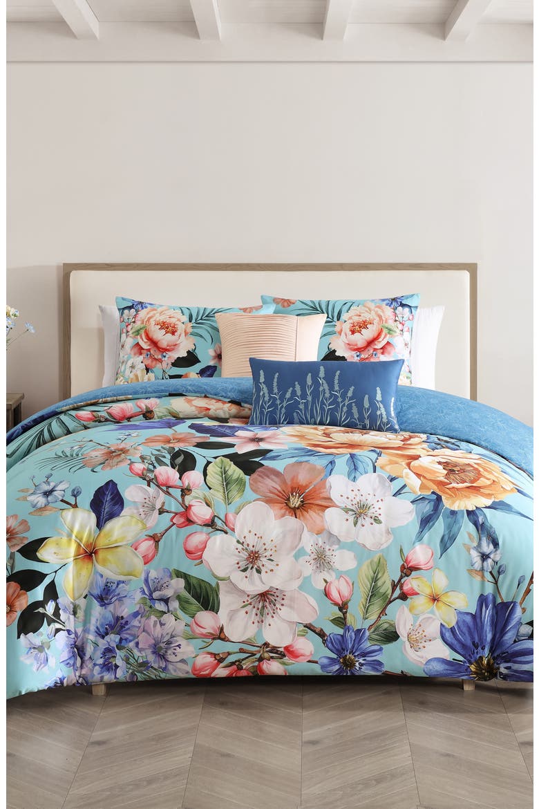Turquoise Reverie 5-Piece Comforter Set, Main, color, BLUE