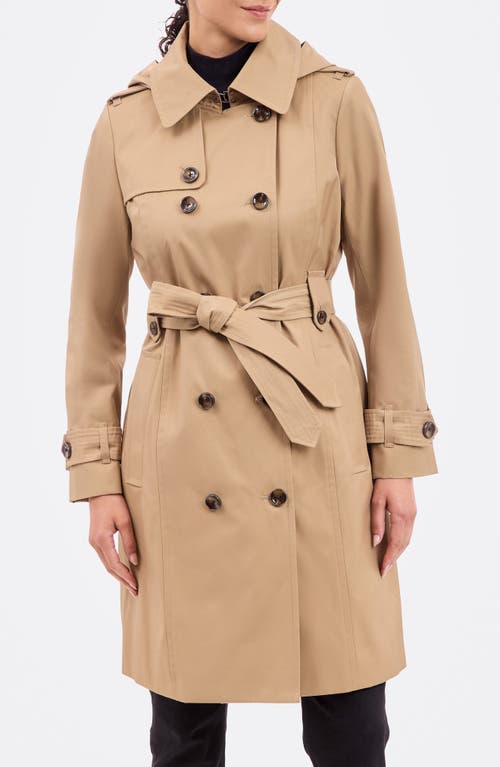 London Fog Cotton Blend Trench Coat in British Khaki 