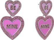 Hallmark "Be Mine" Pink Enamel Conversation Heart Earrings