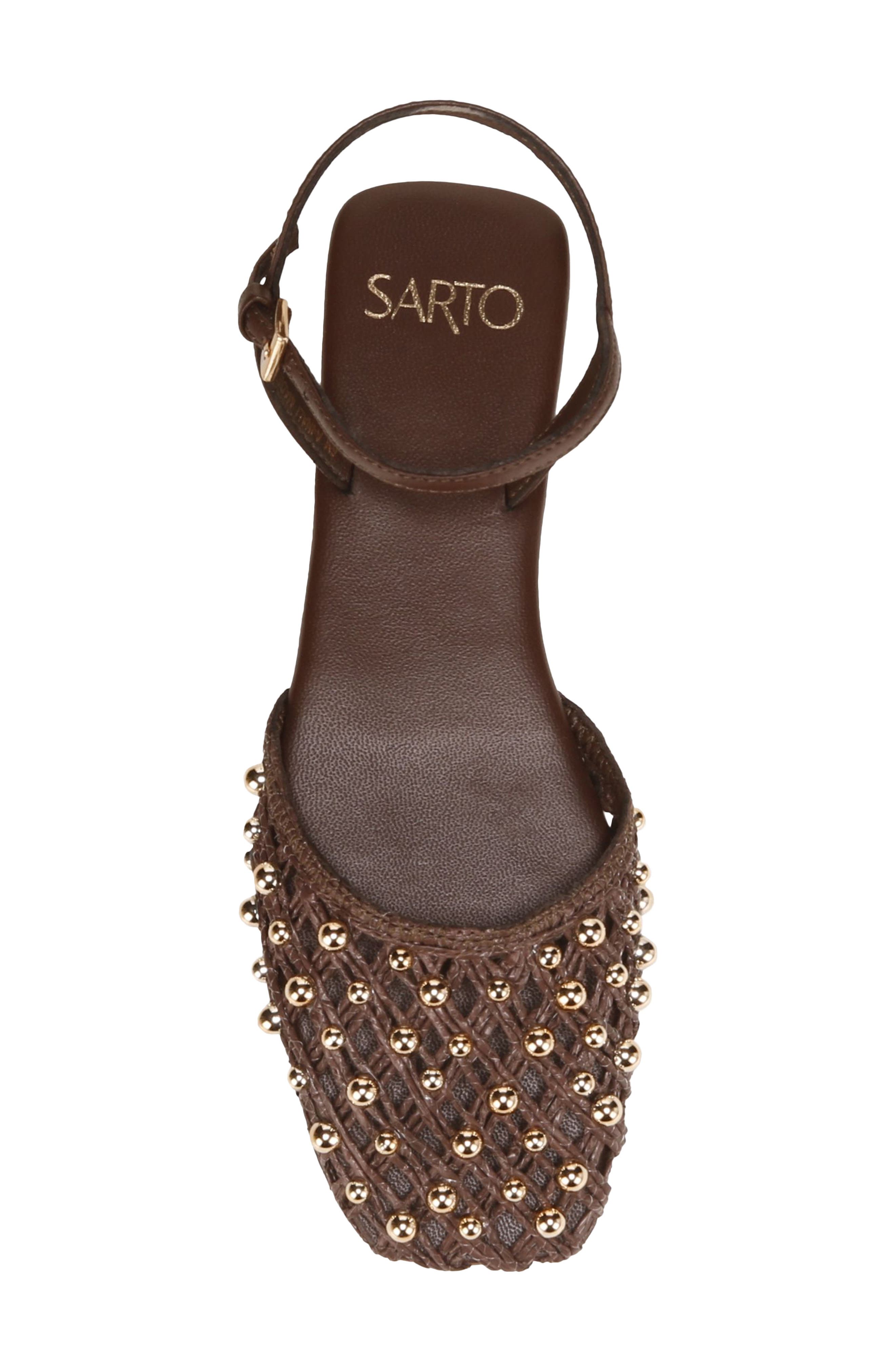 SARTO by Franco Sarto Inali Ankle Strap Flat, Alternate, color, Coffee Bean