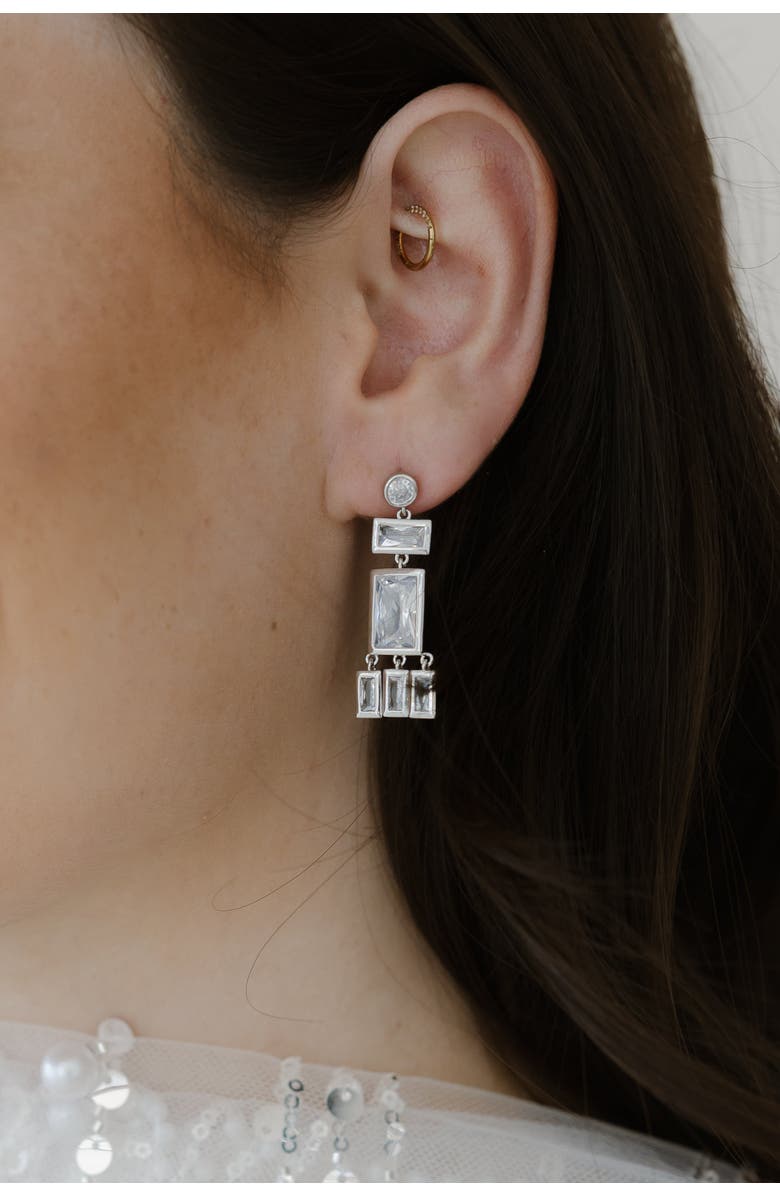 Untamed Petals Gatsby Drop, Alternate, color, Silver