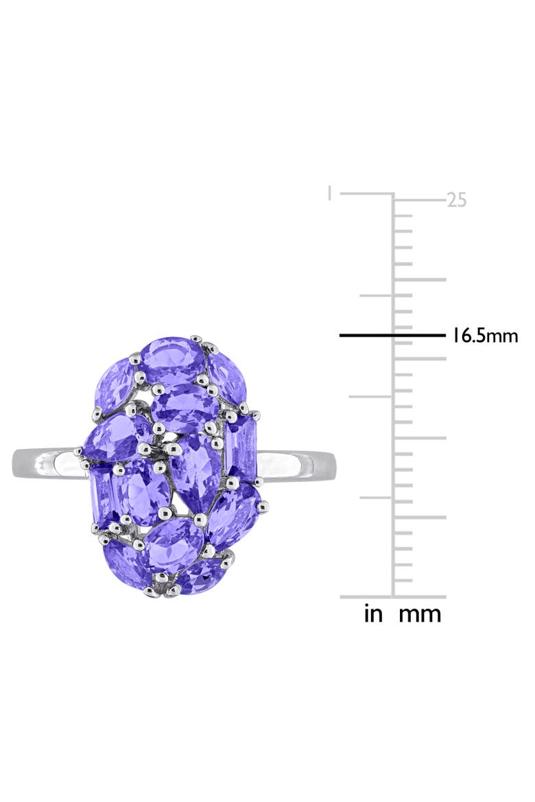 Tanzanite Cluster Cocktail Ring Sterling Silver, Alternate, color, Tanzanite