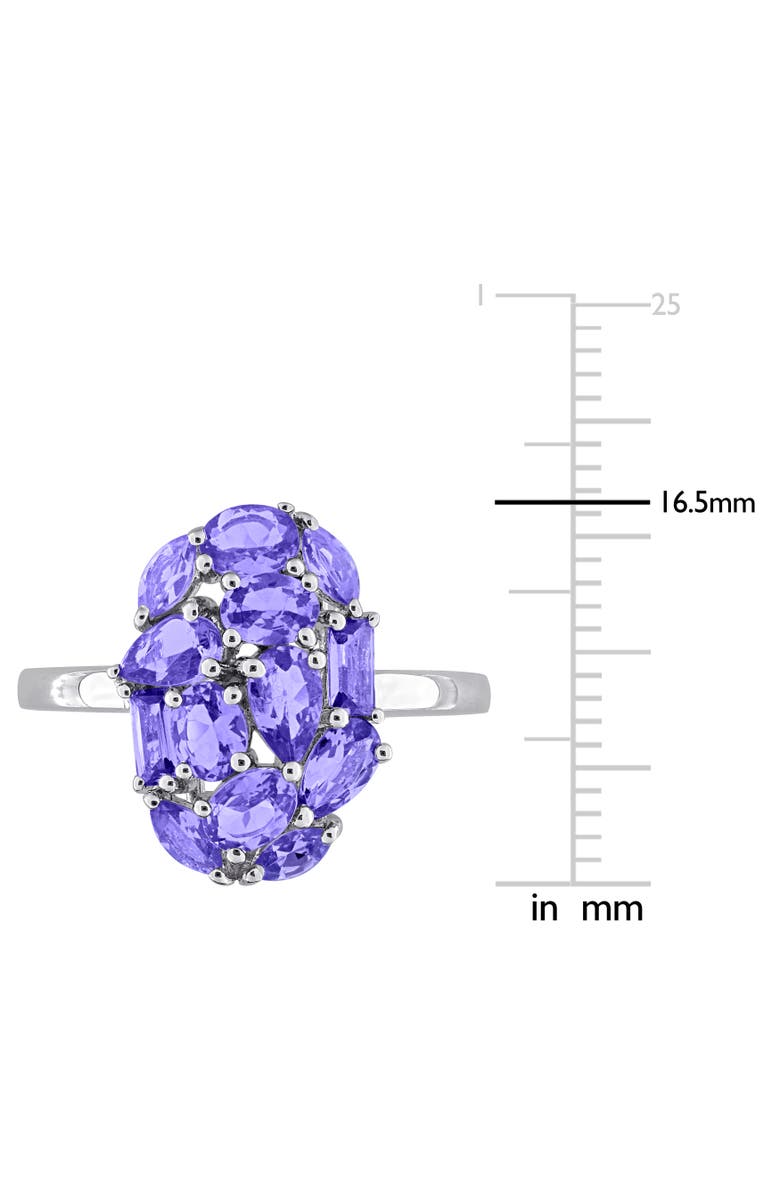 Julianna B. Tanzanite Cluster Cocktail Ring Sterling Silver, Alternate, color, Tanzanite