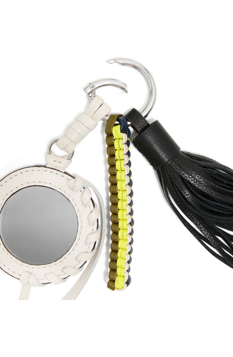 AIMEE Mirror Bag Charm, Alternate, color, White Multi