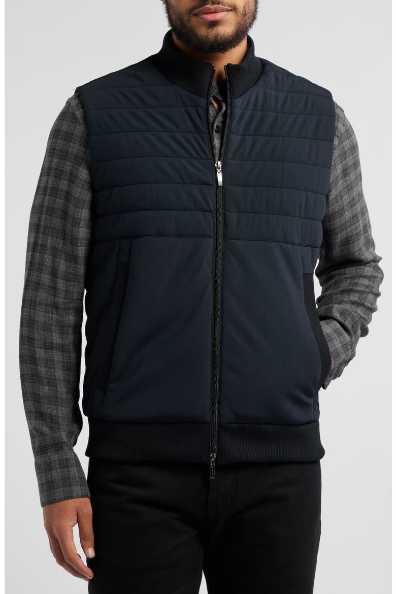Fremantle Quilted Corduroy Vest, Alternate, color, BLACK