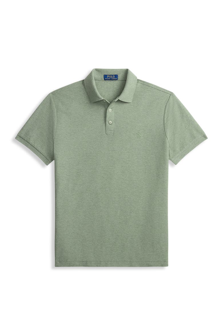 Big & Tall Honeycomb Textured Polo Shirt, Alternate, color, GREENERY HEATHER