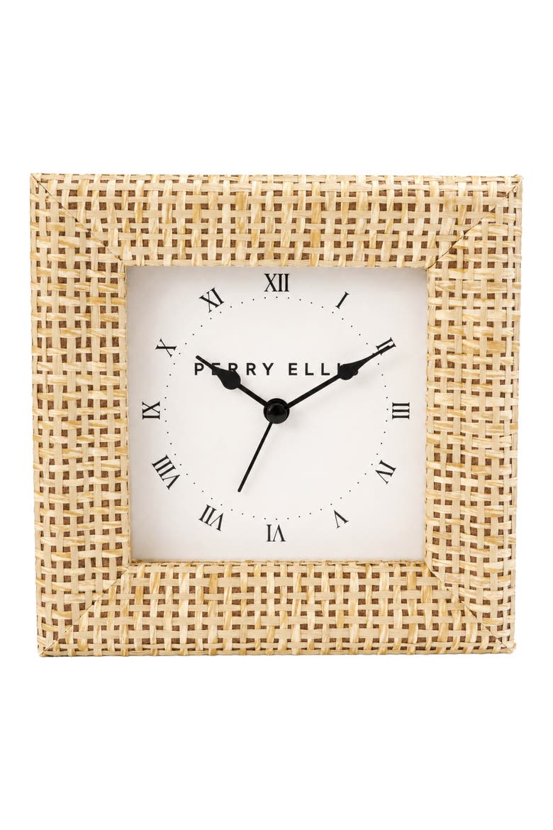 Rattan Wrap Alarm Clock, Main, color, NATURAL
