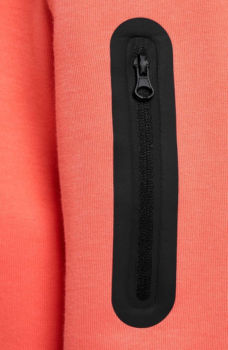 Nike Kids' Tech Fleece Full Zip Hoodie, Alternate, color, Magic Ember/ Black/ Black