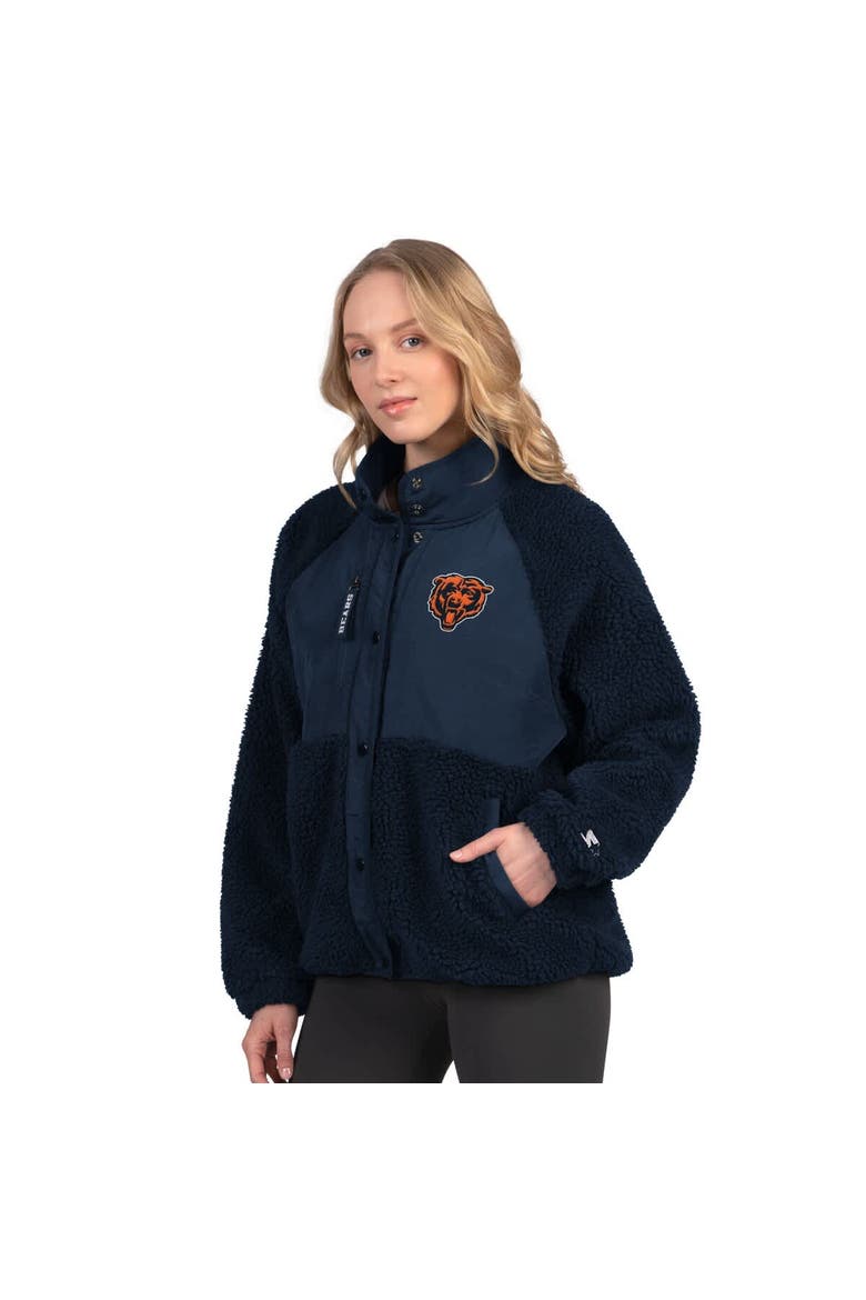 Women's Starter Navy Chicago Bears On the Ball Sherpa Jacket, Main, color, Navy