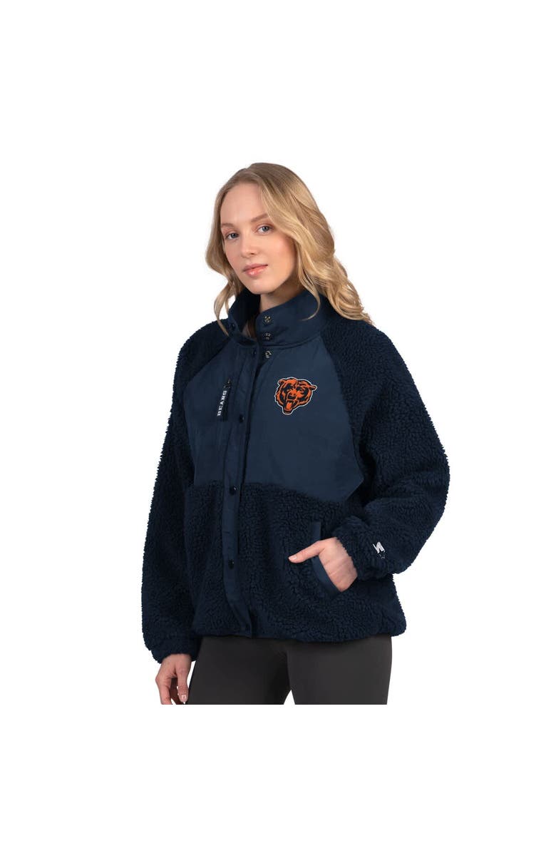 STARTER Women
s Starter Navy Chicago Bears On the Ball Sherpa Jacket, Main, color, Navy