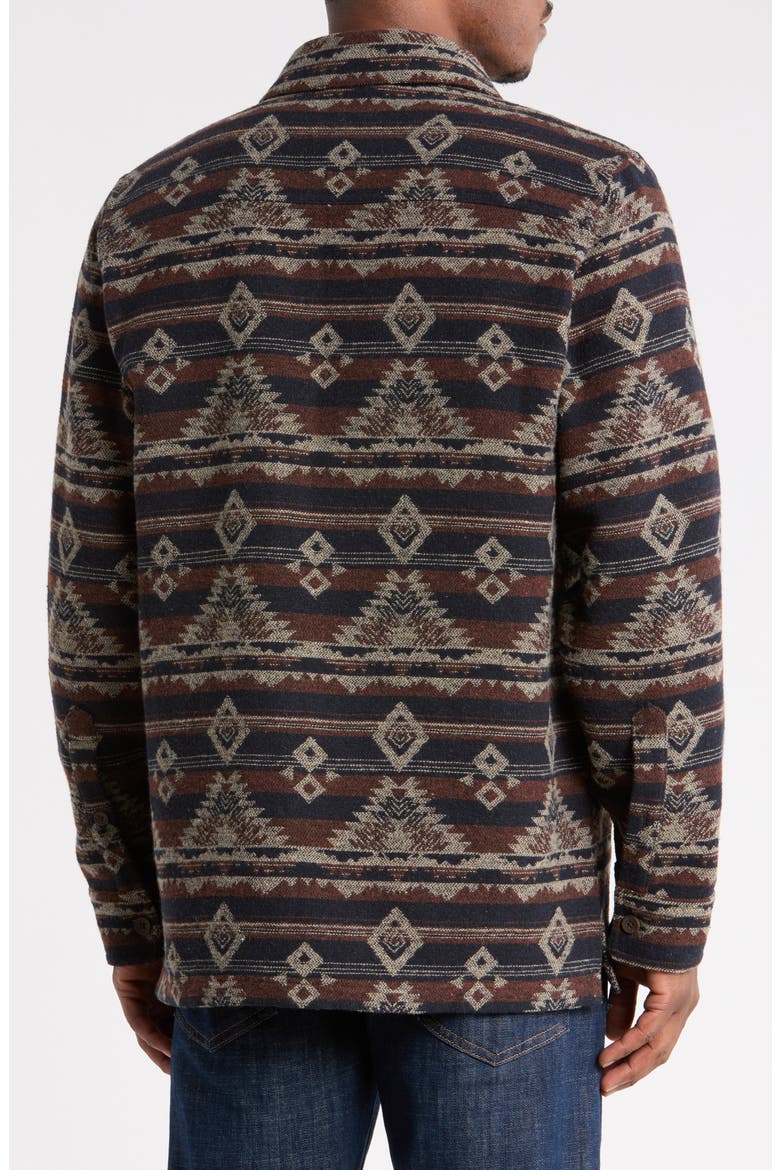Wool Blend Shirt Jacket, Alternate, color, NAVY/ BROWN AZTEC