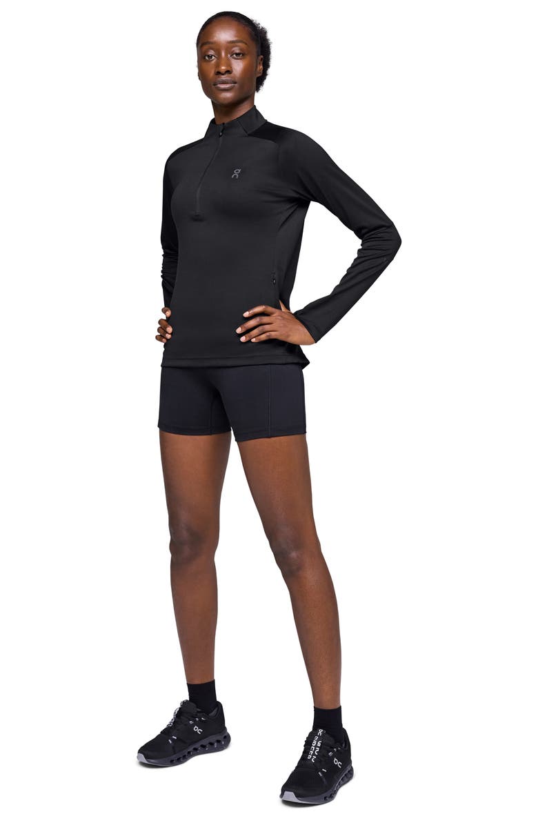 On Climate Quarter Zip Running Top, Alternate, color, Black