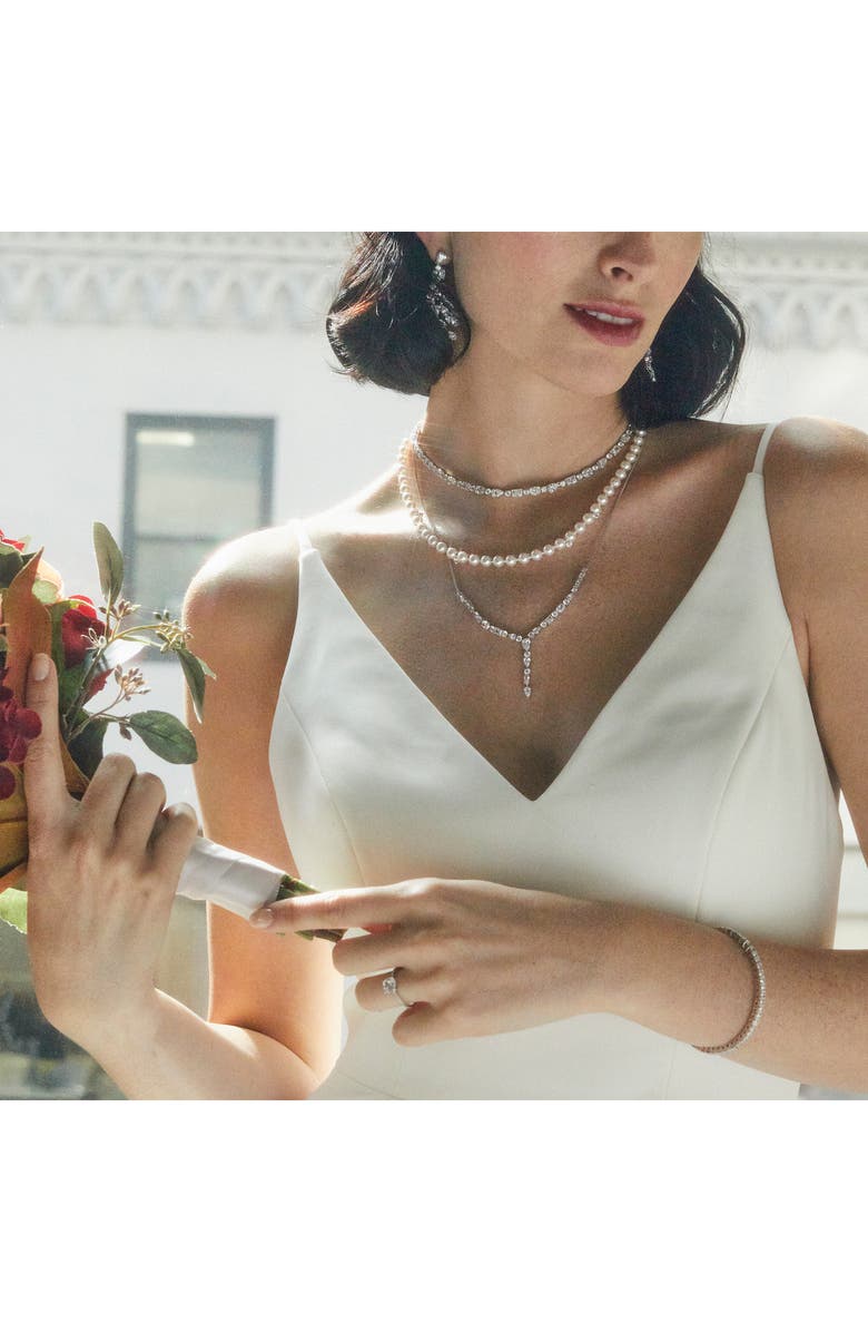 Nadri RSVP Cubic Zirconia Choker Necklace, Alternate, color, Rhodium