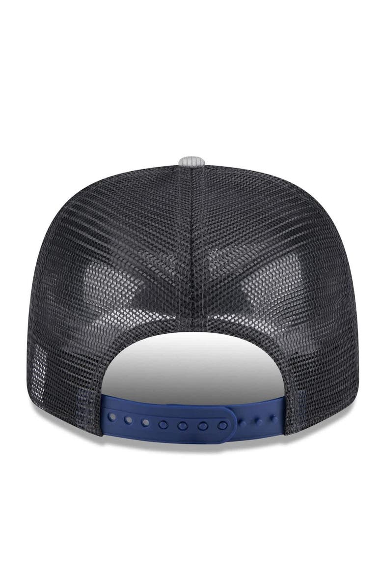 New Era Men's New Era  Gray/Royal Los Angeles Dodgers 2025 Batting Practice 9SEVENTY Stretch-Snap Trucker Hat, Alternate, color, 