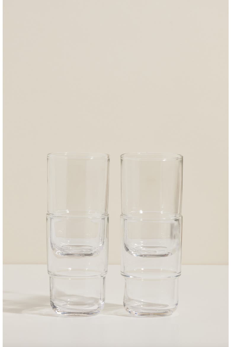 Night & Day Set of 4 Tall Glasses, Alternate, color, CLEAR