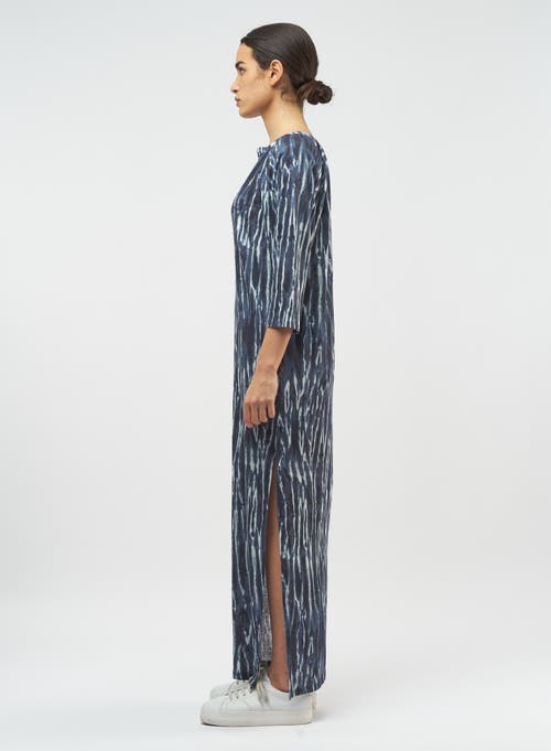 Majestic Filatures Stretch Linen Maxi Dress In Blue