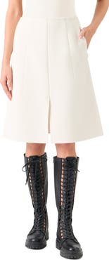 Akris Pleated Cotton & Silk A-Line Skirt
