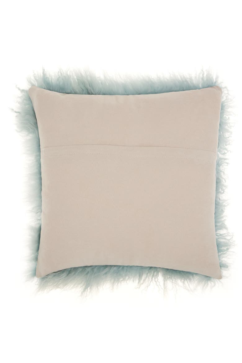 Genuine Tibetan Shearling Pillow, Alternate, color, CELADON