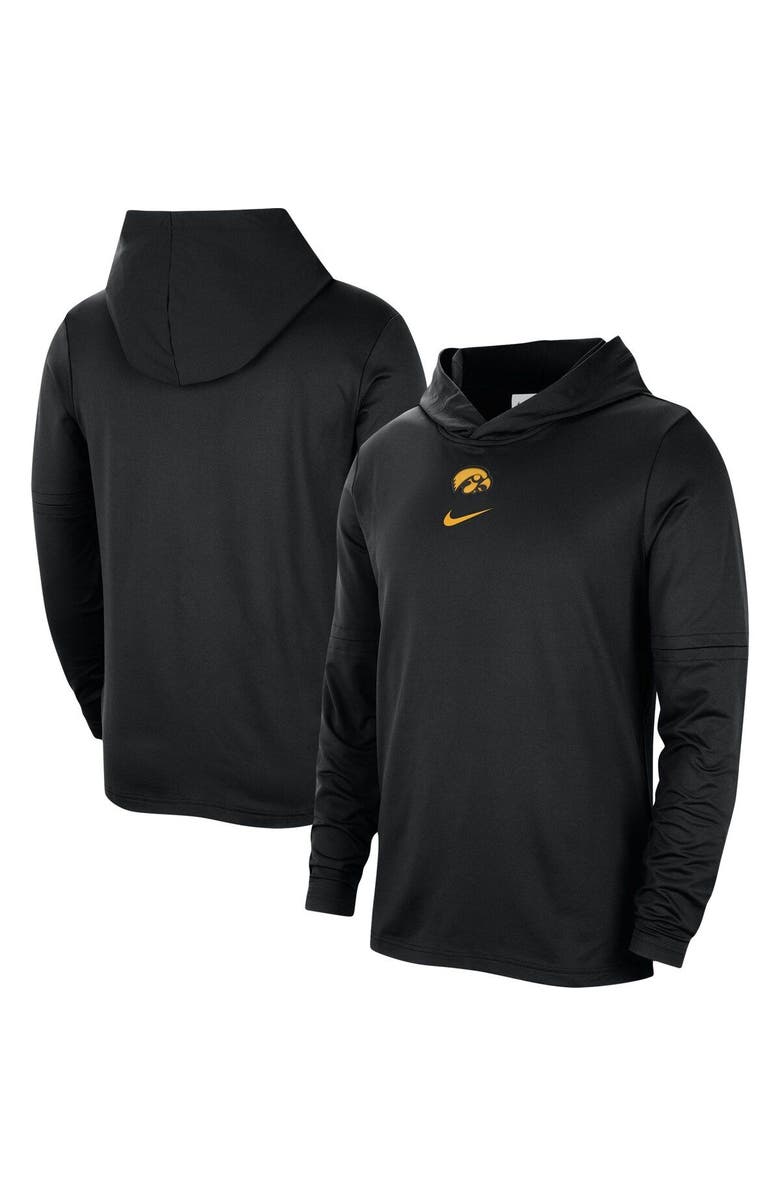 Nike Men's Nike Black Iowa Hawkeyes Player Hoodie Long Sleeve Performance Top, Main, color,