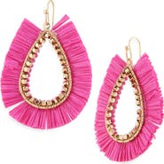 Cara Fringe Drop Hoop Earrings