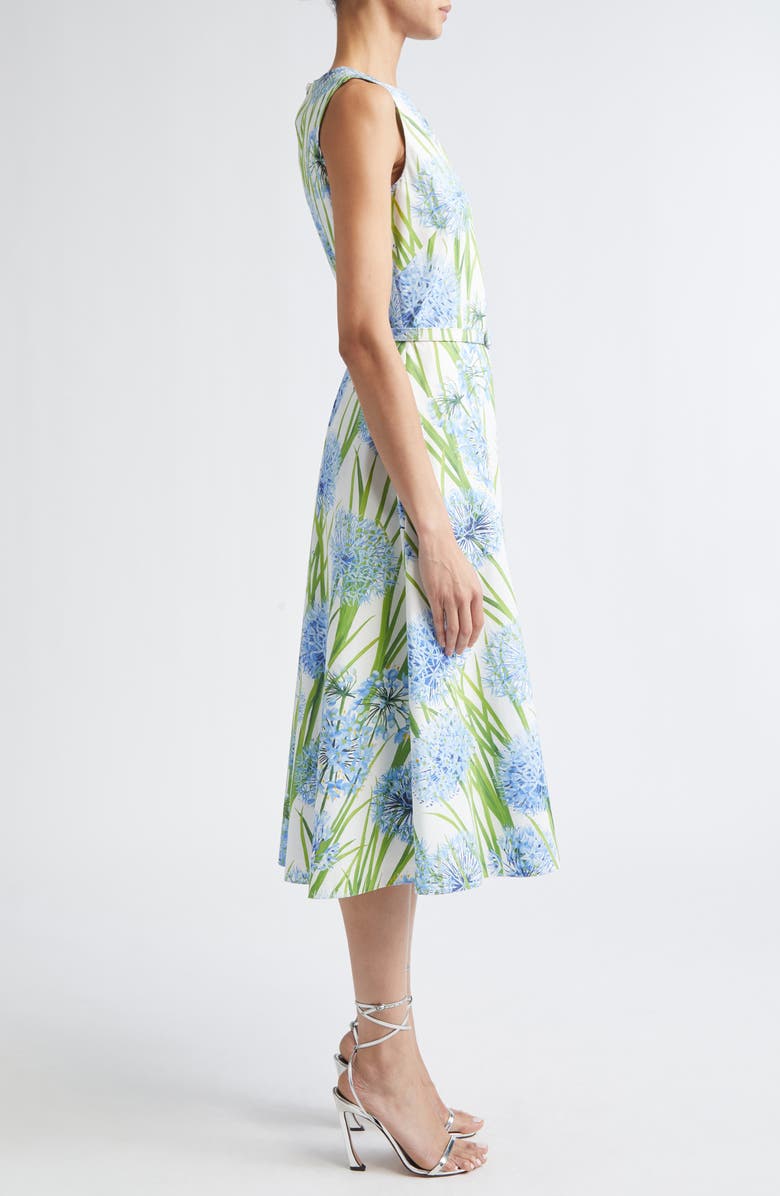 Oscar de la Renta Allium Cotton Poplin Dress, Alternate, color, Blue/ White
