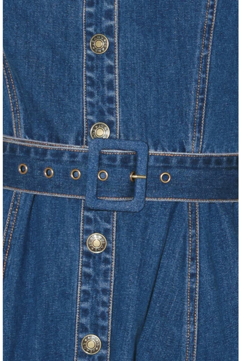 Denim Midi Dress, Alternate, color, INDIGO
