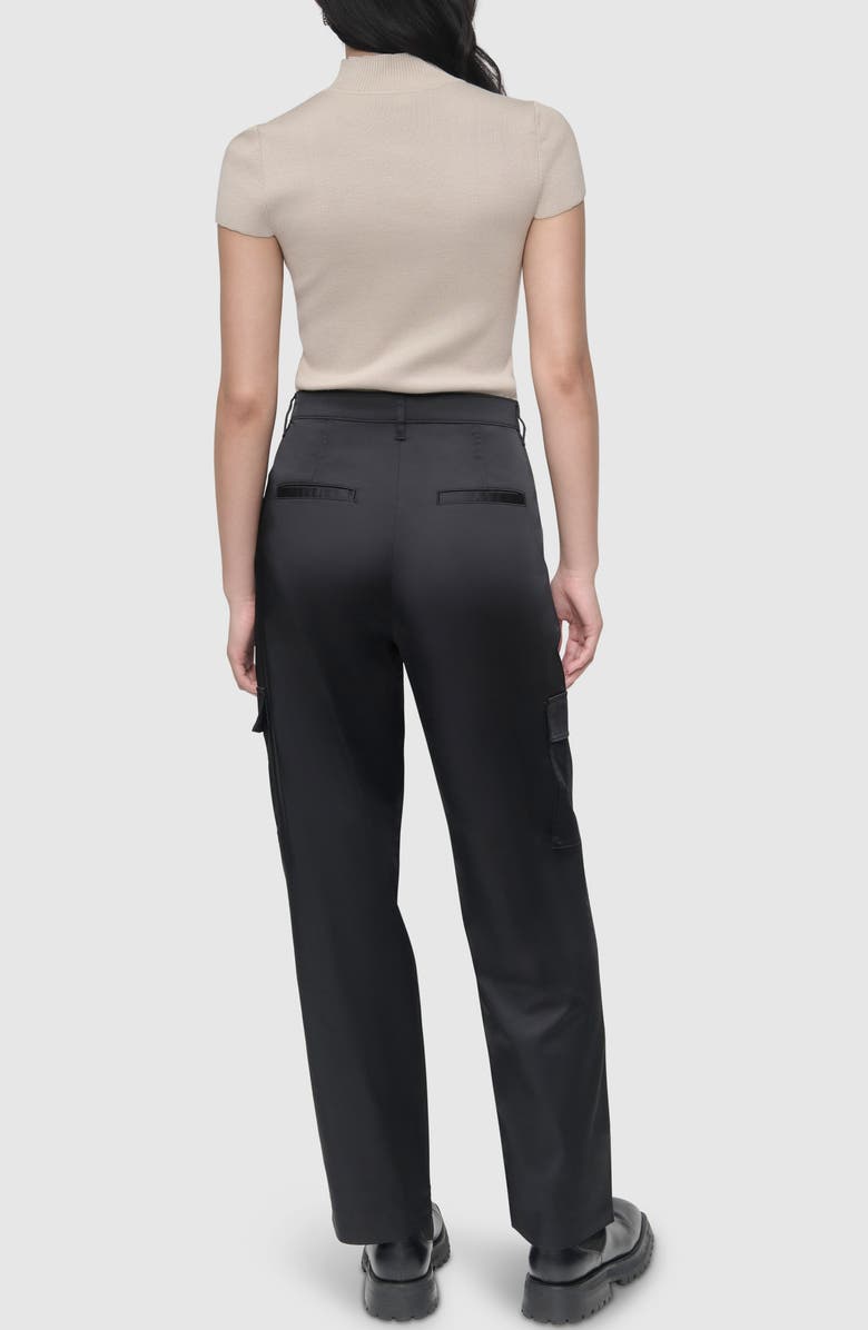 DKNY Zip Cuff Sateen Cargo Pants, Alternate, color, 