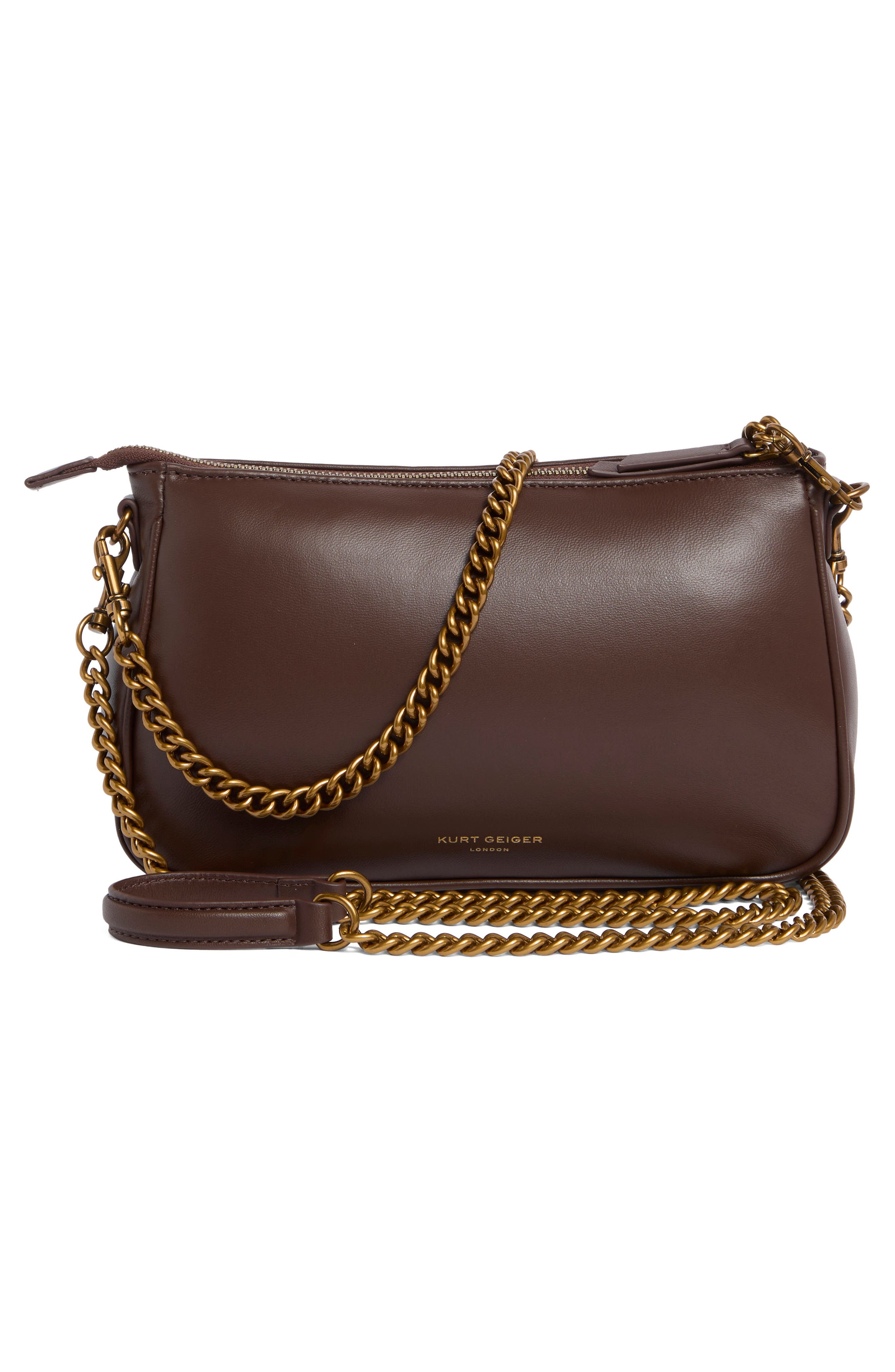 Kurt Geiger London Kew Pouch Crossbody Shoulder Bag, Alternate, color, Brown