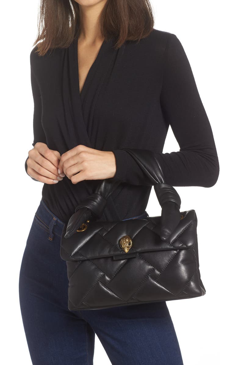 Kurt Geiger London Kensington Knot Handle Quilted Leather Crossbody Bag, Alternate, color,