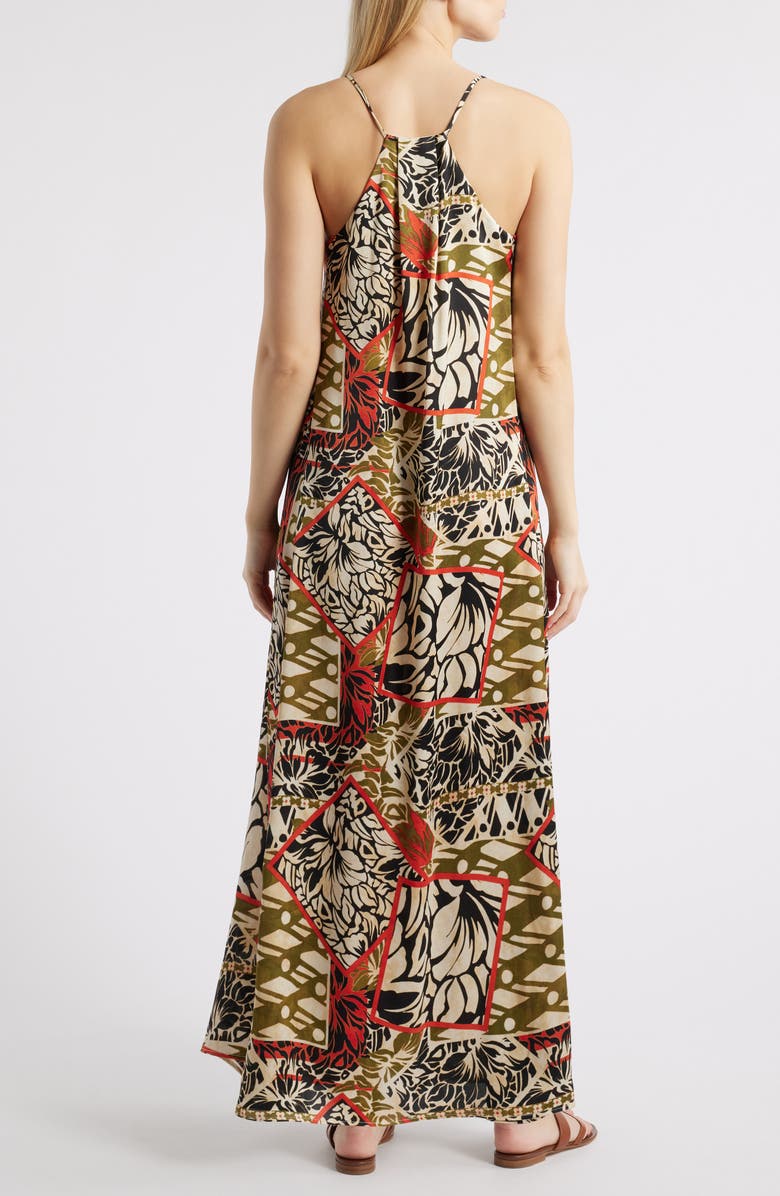 Tahari ASL Mixed Print Charmeuse Maxi Slipdress, Alternate, color,