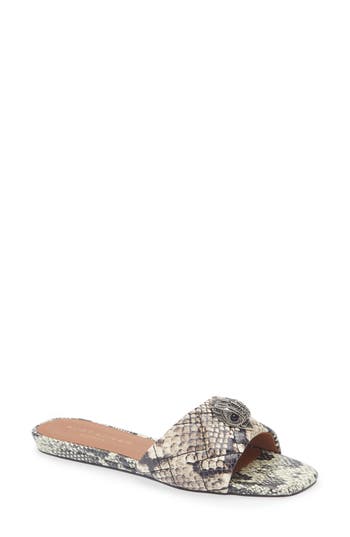 Kurt Geiger London Kensington Snakeskin Embossed Slide Sandal In Multi