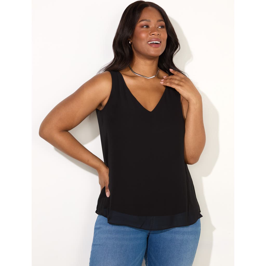 Live Unlimited Chiffon V Neck Swing Vest