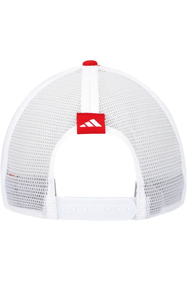 Men's adidas Red Louisville Cardinals Phrase Foam Front Trucker Adjustable Hat, Alternate, color, Red