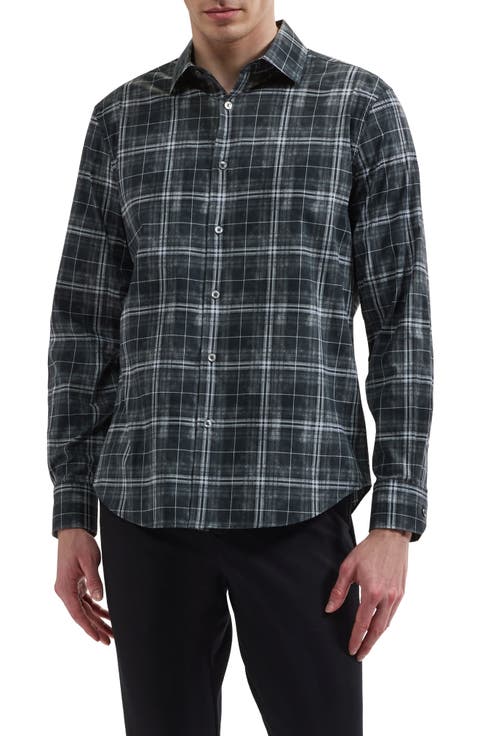 Axel Plaid Long Sleeve Shaped Shirt