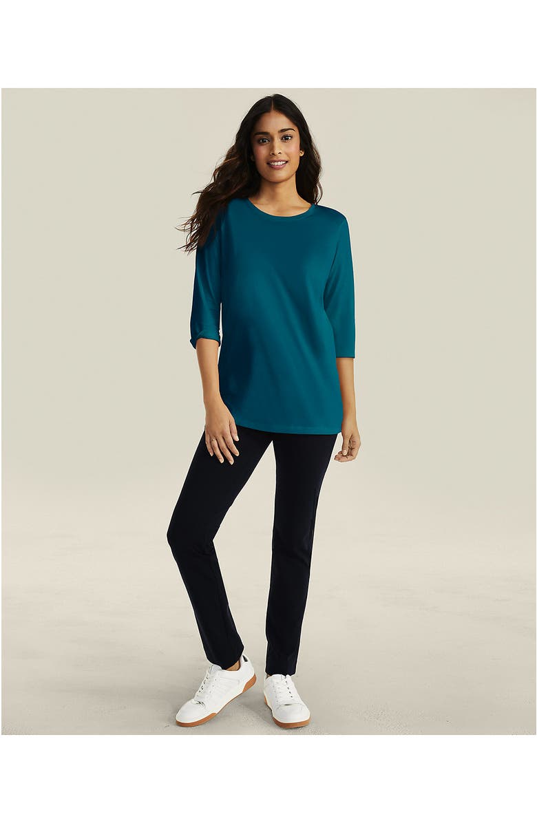 Lands' End Starfish Mid Rise Slim Leg Pants, Alternate, color, Black