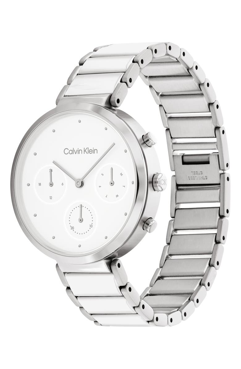 Calvin Klein Minimalistic T-Bar Mesh Bracelet Watch, 36.5mm, Alternate, color, Silver
